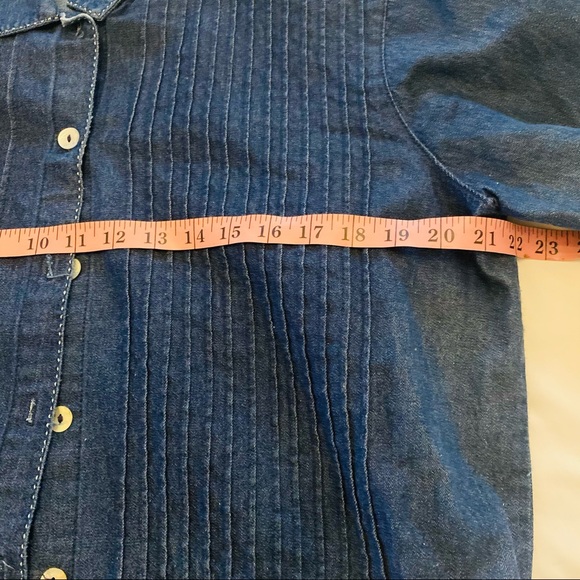 WOMENS COUNTRYWEAR CASUALS DENIM DRESS AND BLOUSE SET SIZE LARGE vintage Retro - Picture 7 of 14